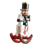 Wooden crafts horse riding 30cm nutcracker king and soldier modeling puppet statue home decoration