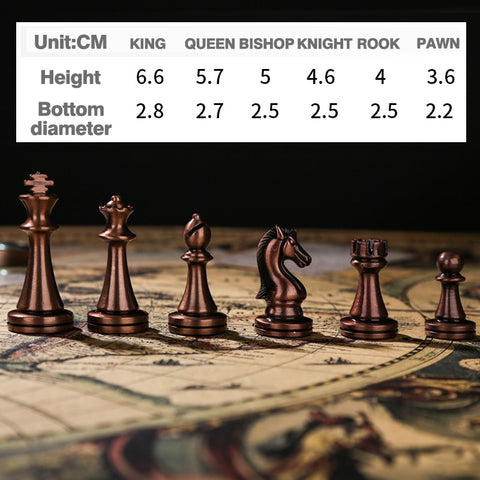 29 Cm Metal Chess Set Luxury Protable Folding Wooden Chess Board Games Texture Classic Handmade Knights Pieces Queen Gambit