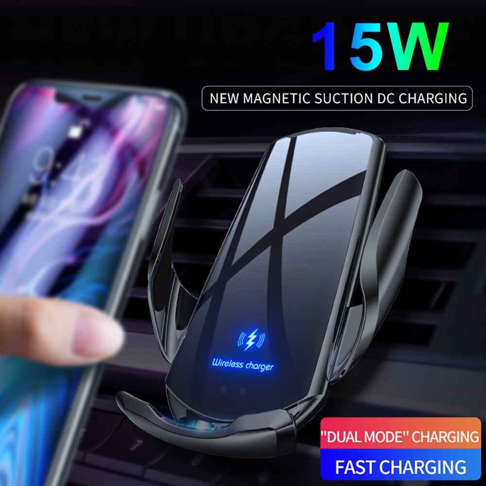 Wireless Charger with Magnetic USB Infrared Sensor and Phone Holder for Samsung S20 S10 iPhone 12 Pro Max 11 XS XR