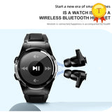 Sports Smart Watch TWS Bluetooth Earphone 2In1 round Display body temperature monitoring Smartwatch smart band