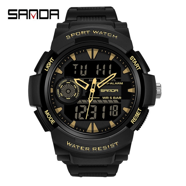 Watch Men's Sport Watches Multifunctional Chronograph Waterproof Digital Military LED Quartz Clock