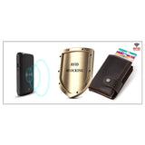 Vintage RFID Blocking Money Wallet Automatic Pop-up Credit Card Case Business Purse Cash Coin Pocket for Men