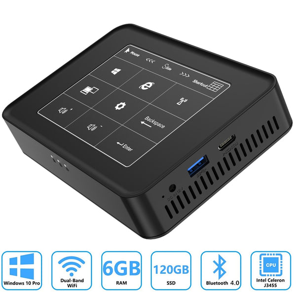 Mini PC Windows 10 Home/Pro Mini computer Celeron J3455 6G 128G 256G 512G 1TB  2.5 Inch SSD/mSATA WiFi 4K linux Mini windows pc