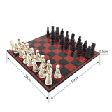 New Antique Chess Set of Chess Wooden Coffee Table Antique Miniature Chess Board Chess Pieces Move Box Set Retro Style lifelike